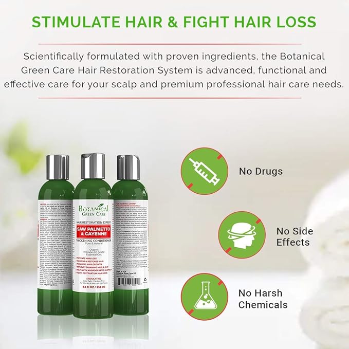 "Saw Palmetto & Cayenne" Hair Growth Anti-Hair Loss CONDITIONER. Alopecia Prevention and DHT Blocker. Doctor Developed