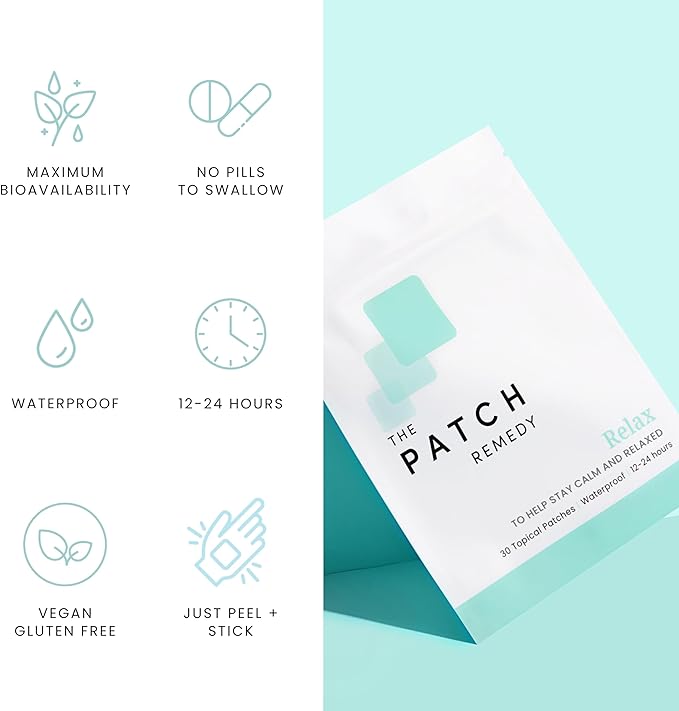 The Patch Remedy Relax Patches 30 Topical B6, Rhodiola