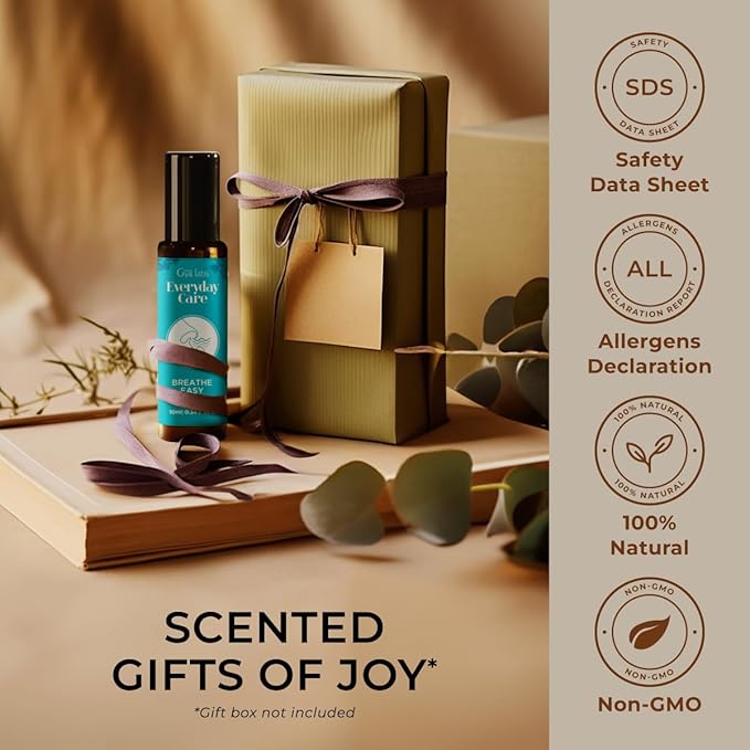 Gya Labs Breathe Essential Oil Roll on 100% Pure (0.34 Fl