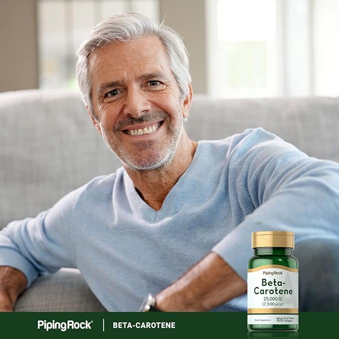 Piping Rock Beta Carotene 25000 IU Softgels 7500 mcg 100 Count