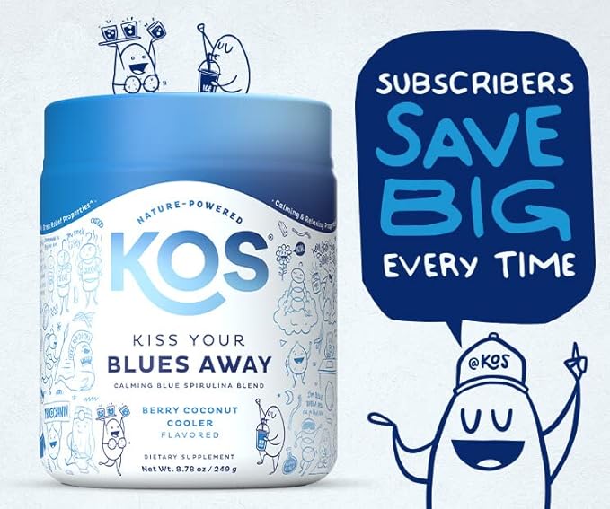 KOS Calming Blue Spirulina Blend- USDA 28 Servings