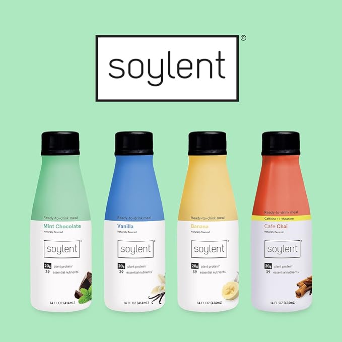 Soylent Meal Replacement Shake, Seasonal Sampler 20g Complete 14oz, 12 12 Pack