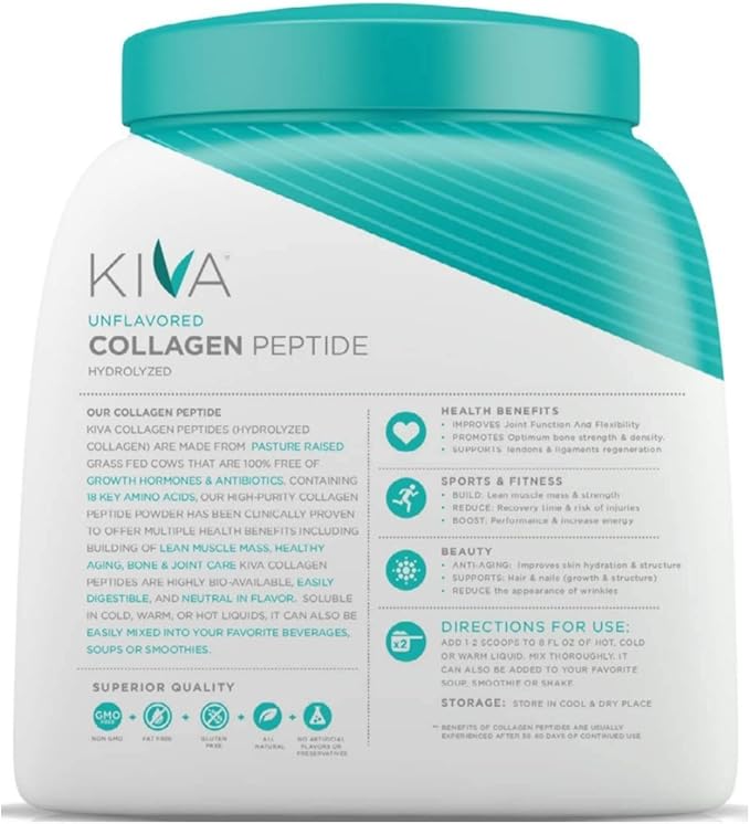 Kiva Collagen Peptide Powder 16 oz