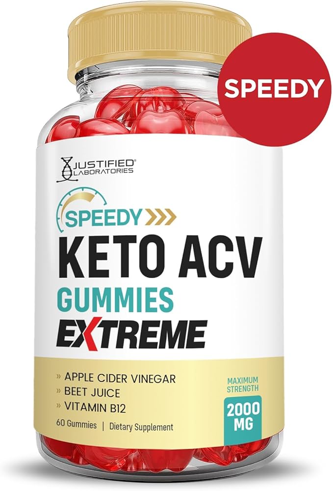 Justified Laboratories (3 Pack Speedy Keto ACV Gummies Extreme 2000MG Speedy Keto Gummies Advanced Formula Apple Cider Vinegar with Pomegranate Beet Juice Powder B12 Vegan Non GMO 180 Gummys