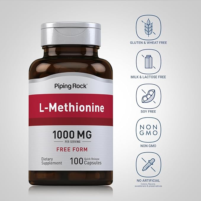 Piping Rock L Methionine 1000mg 100 Capsules