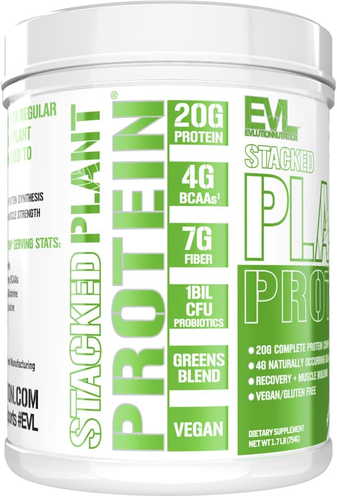 Evlution Nutrition Stacked Plant Protein Powder, 1.5 LB