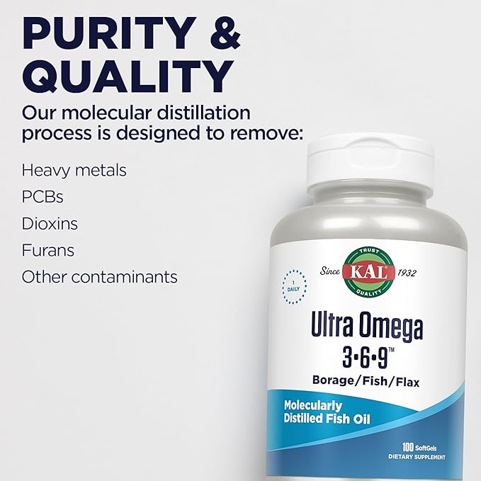 KAL Ultra Omega 3-6-9 1200mg 100 Softgels