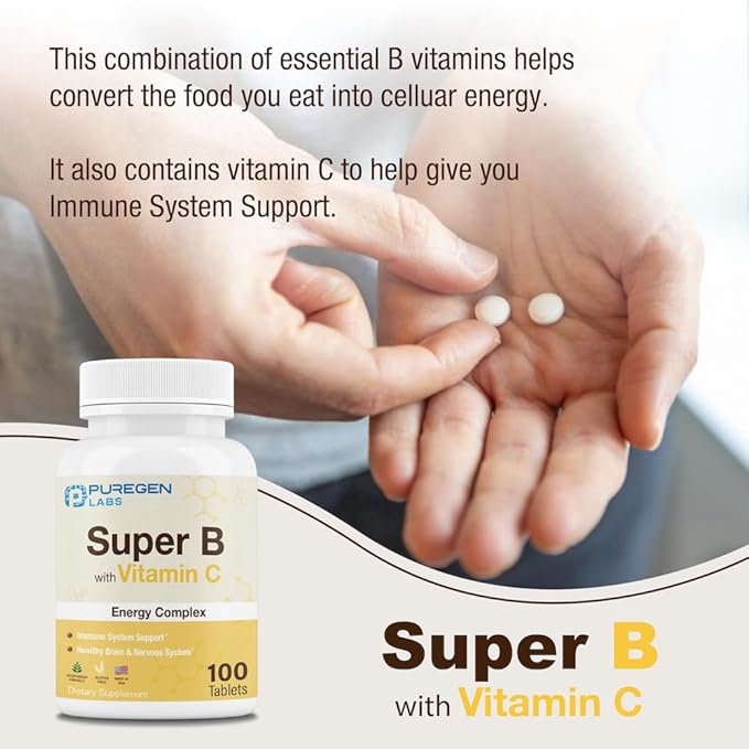 Puregen Labs Super B Energy Complex 3 Pack 300 Tablets
