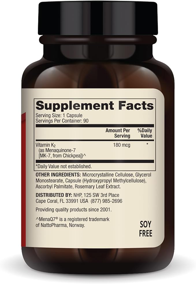 Dr. Mercola Vitamin K2, 90 Servings (90 Capsules), 180 mcg MK-7 Per