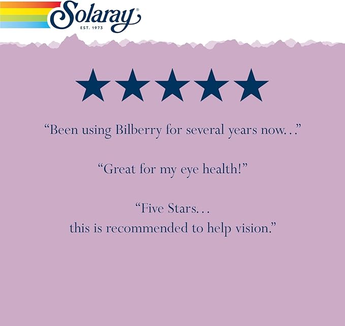 Solaray Bilberry Extract 160 mg, Eye 36% Anthocyanosides 30 VegCaps