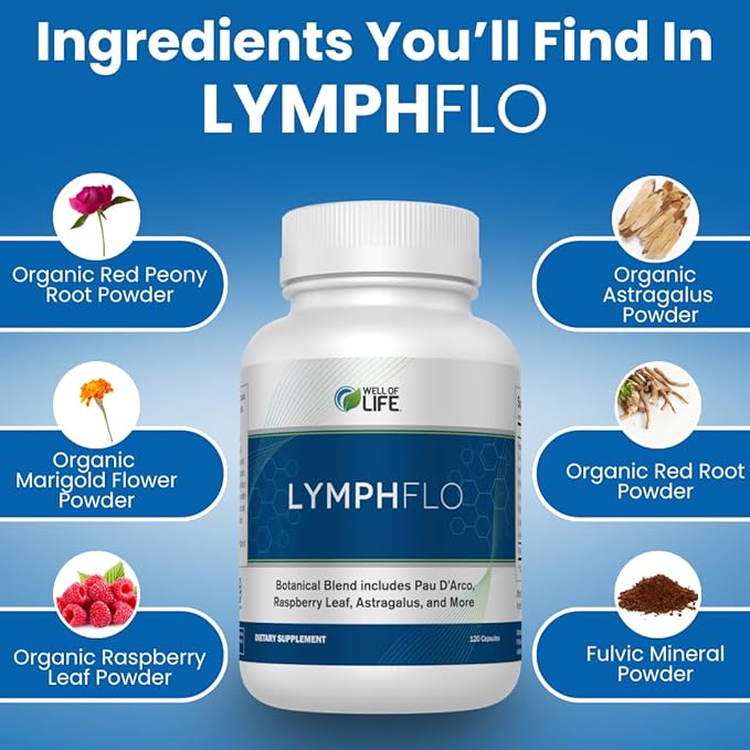 LymphFlo: Herbal Support for Detox, Immunity 1100mg, 180 180 V-Capsules