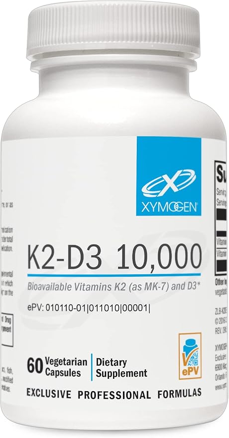 XYMOGEN K2-D3 10000 D3 K2 K2 - 10,000 IU K2 MK-7 MK-7 - (60 Capsules)