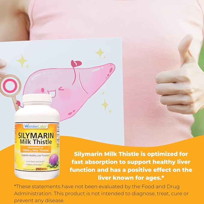Wonder Labs Silymarin Milk Thistle, Supports 250 Softgels