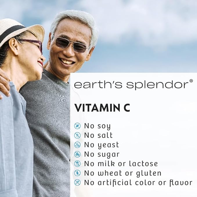 Earth's Splendor Immune Support Supplements, (500mg Vitamin 100 Tablets)