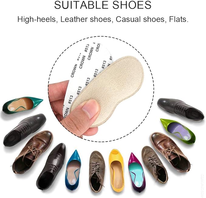 Dr.Foot Heel Grips for Men and 2pairs+ Extra 1pair (Beige)