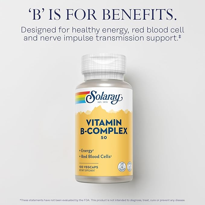 Solaray Vitamin B Complex 50mg B12, B6 B6 and 100 VegCaps