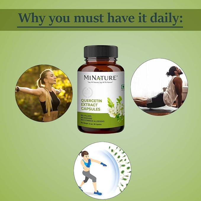 minature Quercetin Extract Capsules |Flavonoids |500mg 90 Veg 45Days Supply