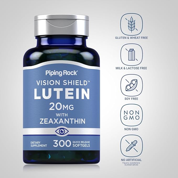 Piping Rock Lutein and Zeaxanthin Supplements 20 mg 300 Softgels