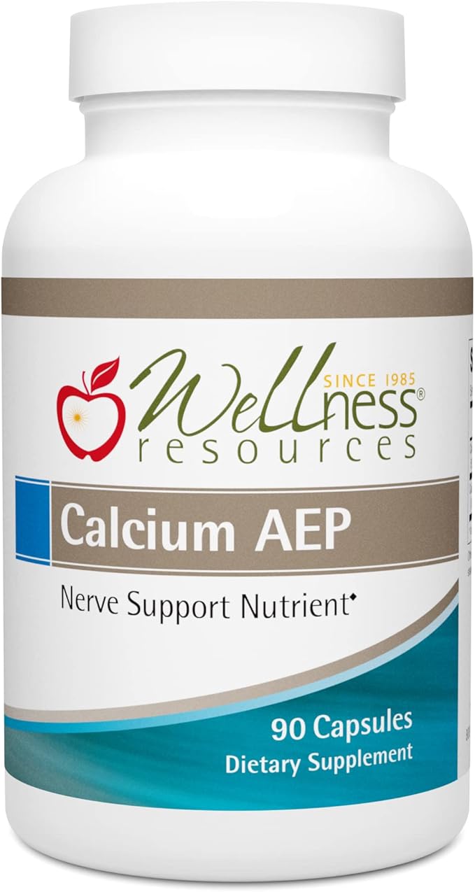 Wellness Resources Calcium AEP - Nerve Support Supplement for Cellular Protection, Longevity, Cell Membrane Health & Myelin Sheath Support - 925mg Ca-2-AEP Per Capsule (90 Capsules)