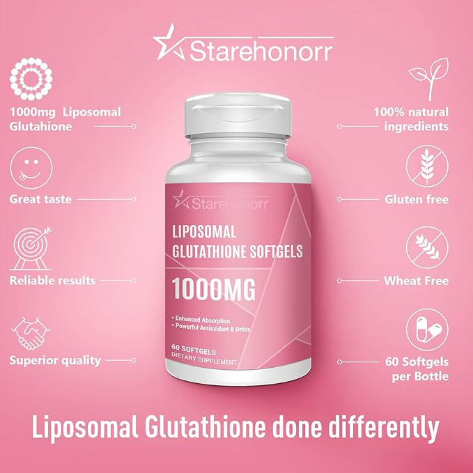 Liposomal Glutathione Softgels 1500MG, Reduced Glutathione 480 Softgels
