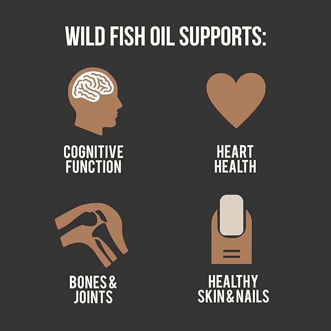 Wild Foods Fish Oil Omega 3 Supplements 1600 mg 60 Capsules (1 pk) 30 Servings