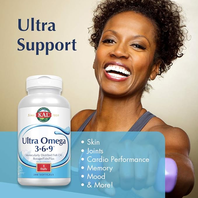 KAL Ultra Omega 3-6-9 1200mg 200 Softgels
