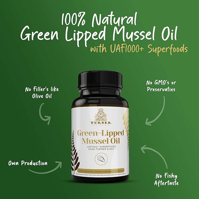 TURNER New Zealand Green Lipped Omega-3 53x Higher UAF1000+ Super 1 Bottle, 120 Softgels
