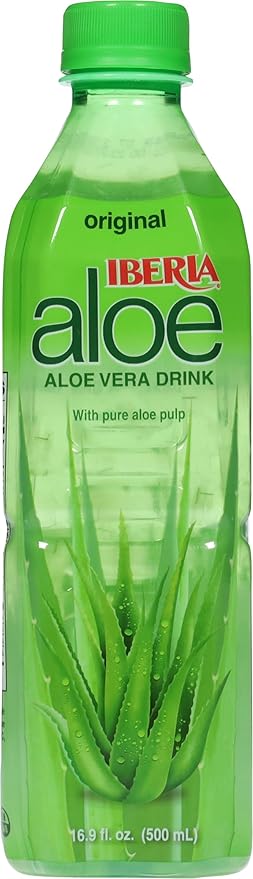 Iberia Aloe Vera Juice Drink with Pure Aloe Pulp, Original,16.9 Fl Oz (Pack of 8)