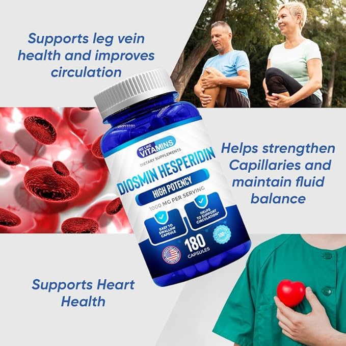 We Like Vitamins Diosmin Hesperidin 1000mg 180 Capsules 90 Day