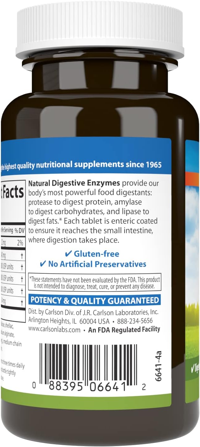 Carlson - Natural Digestive Enzymes, Digestive #34 with 100 Tablets