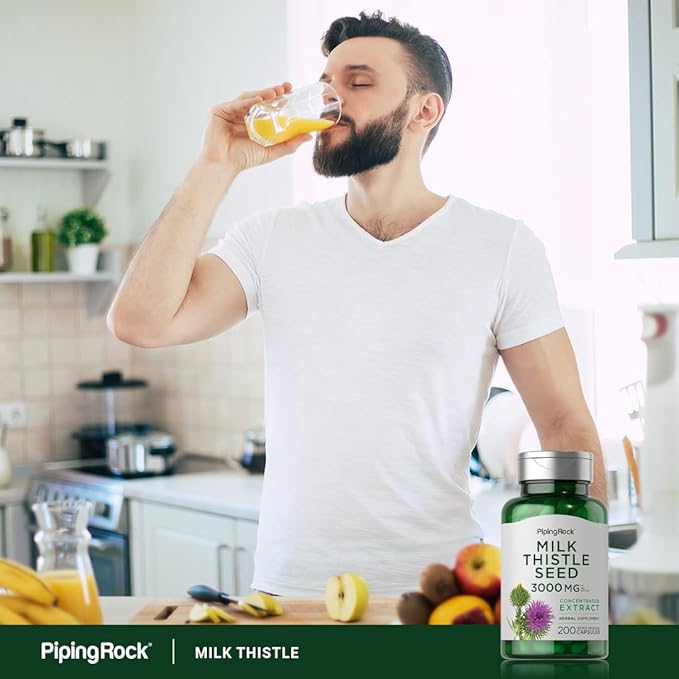 Piping Rock Milk Thistle Supplement 3000mg | 200 Capsules