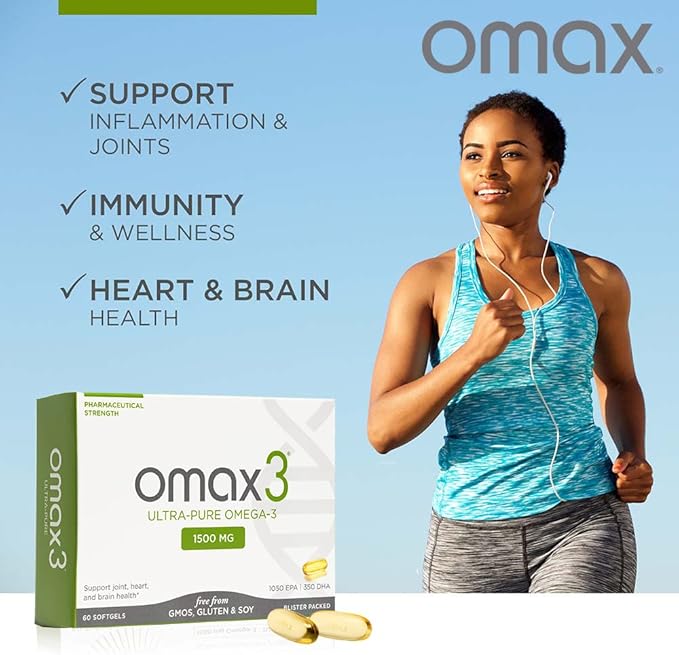 Omax3 Natural Omega 3 Fish Oil 1500 MG Omega3 Fatty 30-Day Supply (1 Box)