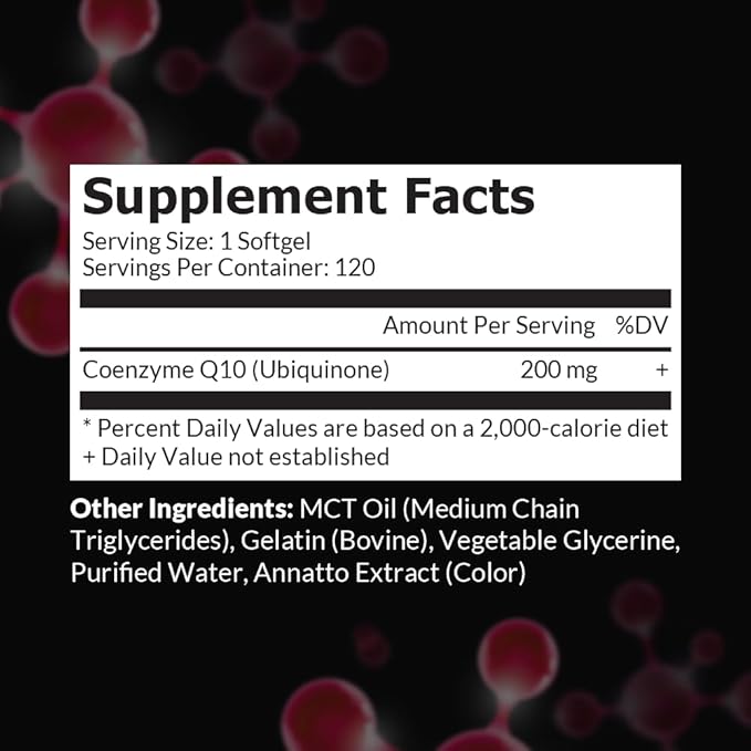 Intelligent Labs CoQ10 Ubiquinone 200mg Softgels | Coenzyme Q10 with MCT Oil for Max Absorption | Soy, Sugar, Gluten, and GMO-Free | 120 Servings | 4 Months Supply