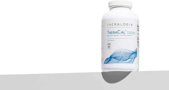 Theralogix TheraCal D2000 - Bone Health Support Supplement with Calcium, Magnesium, Vitamin D3, Vitamin K2 & Boron* - 90-Day Supply - NSF Certified - 360 Tablets