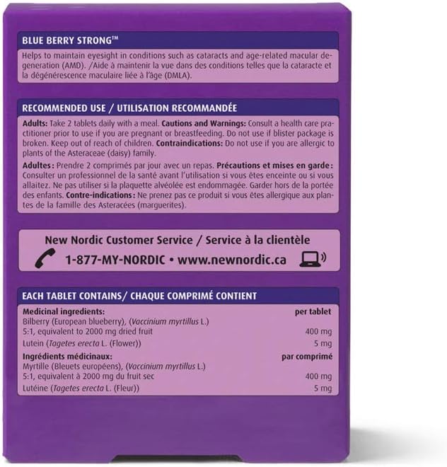 NEW NORDIC Blue Berry Strong 120 Tablets 1)