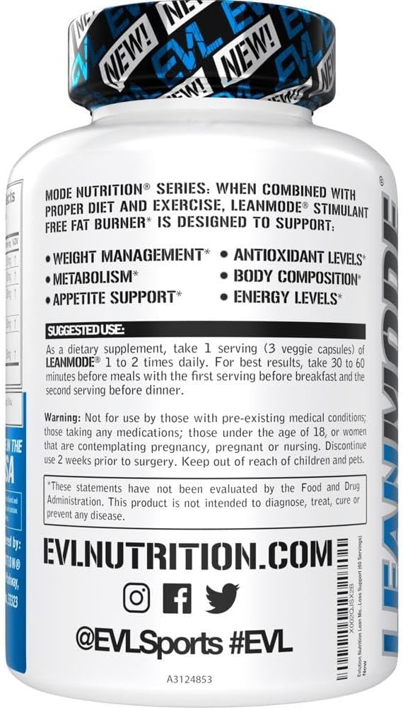 EVL Weight Loss Support Pills 60 Servings
