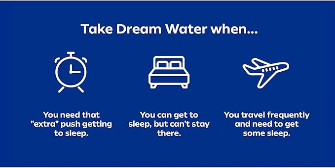 Dream Water Sleep Aid Supplement Drink; 5mg, GABA, 5-HTP; Zero 2.5 oz 24-Count