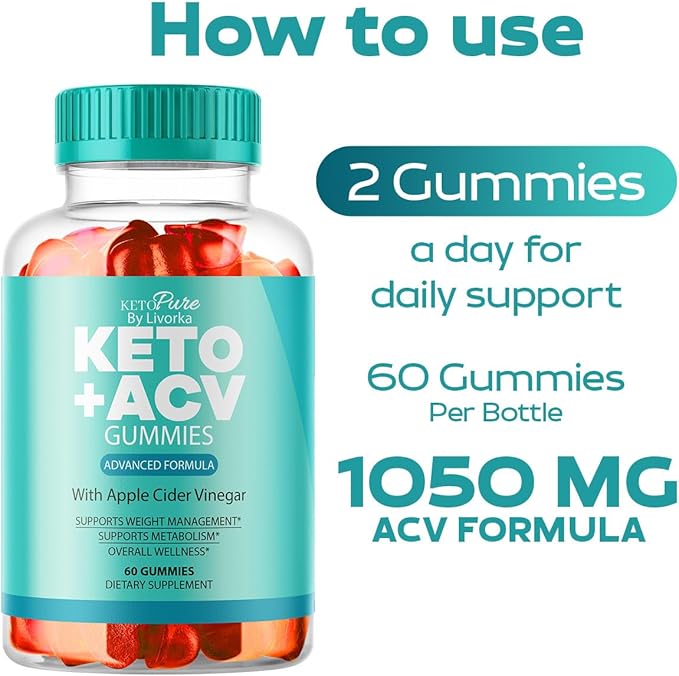 (2 Pack) Keto Pure ACV Gummies, Keto Pure Gummies, 120 Gummies for 2 Months