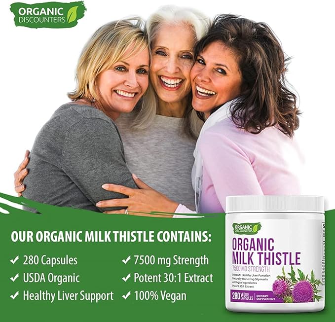 Milk Thistle Capsules, 280 Count, 7500 30:1 Extract,