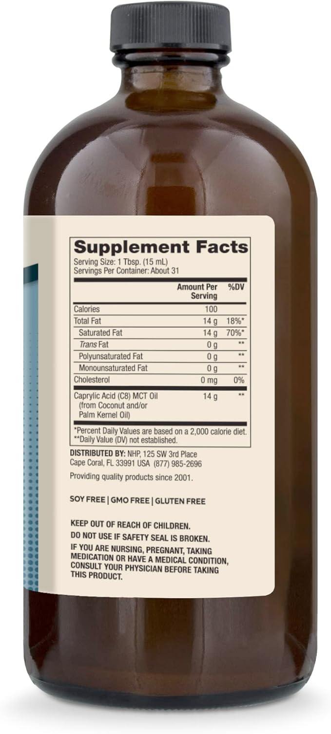 Dr. Mercola, Biothin Ketone Energy Caprylic Acid MCT Oil, 16 FL oz (1 PT.) 473 mL, 31 Servings, Non GMO, Soy-Free, Gluten Free