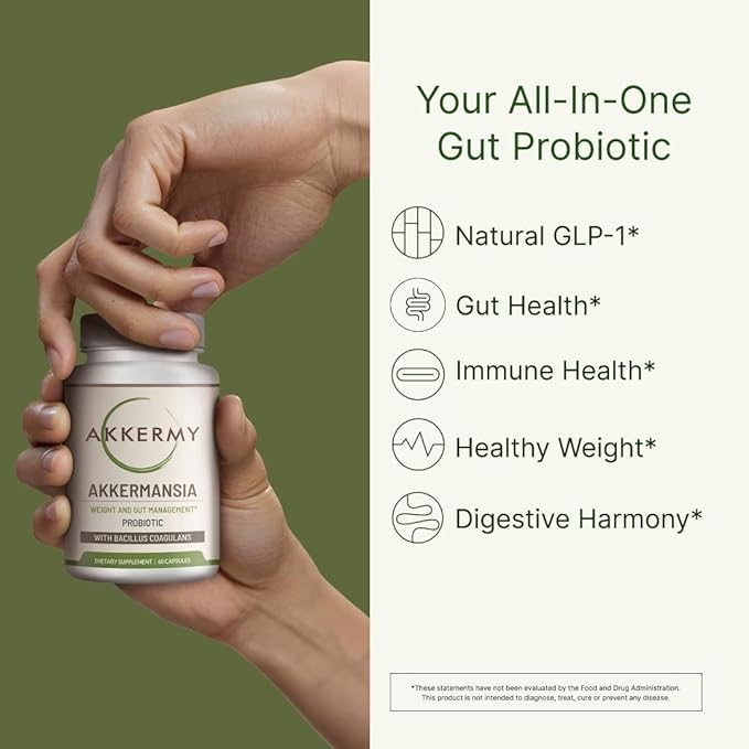 Akkermansia Muciniphila Probiotic for Weight & GLP-1 Boosting B2, D3 D3 & 60 Day
