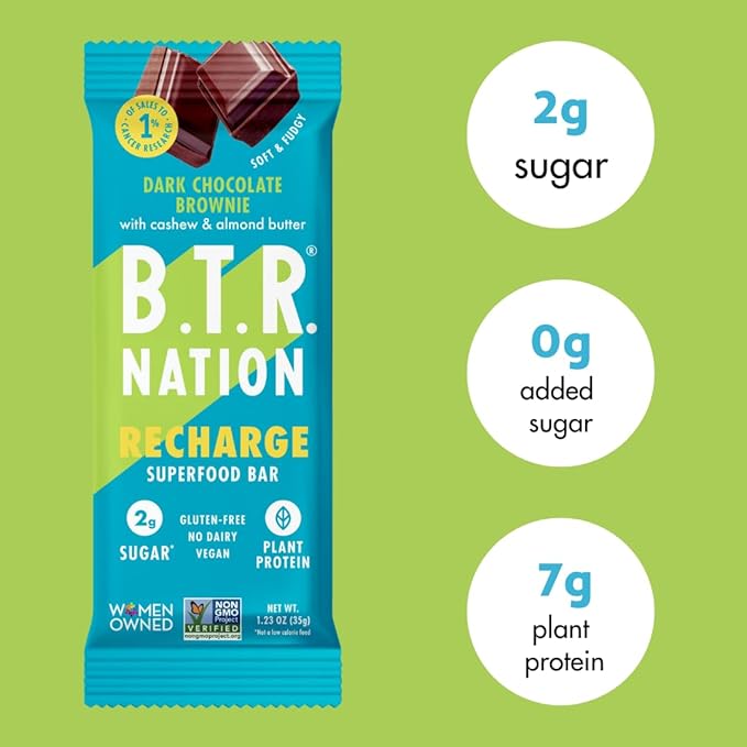 B.T.R. Bar Superfood Keto Protein Bars, Plant Based Vegan Protein, Low Carb Food, Low Calorie, Gluten Free, No Sugar Alcohols, Boosted with Superfoods | Chocolate Lover's Super Pack