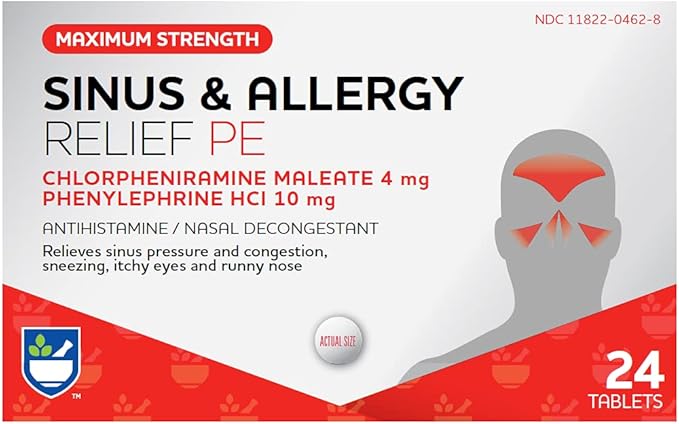 Rite Aid Sinus & Allergy Relief 24 Count 4 Hour