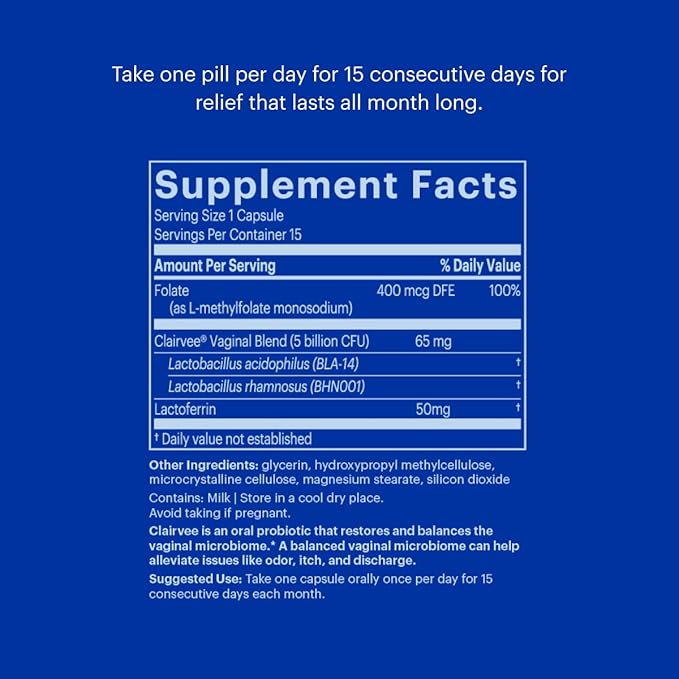 Bonafide Clairvee – Relief from Vaginal 30 Day (15 Capsules)