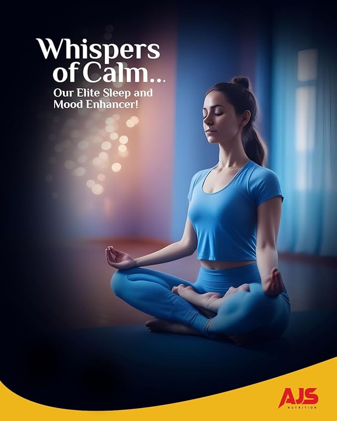 AJS Calm Mood Support B6 B12, B12, Magnesium,5-HTP, Magnesium,5-HTP, Ashwagandha, L-5-MTHF, Huperzine 90CT