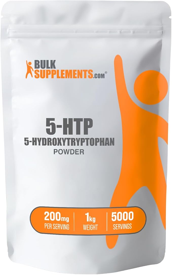 BulkSupplements.com 5-HTP Powder 5-Hydroxytryptophan, 5 5 HTP 5-HTP 200mg, 200mg, Mood 200mg per 1kg (2.2 (2.2 lbs) 1)