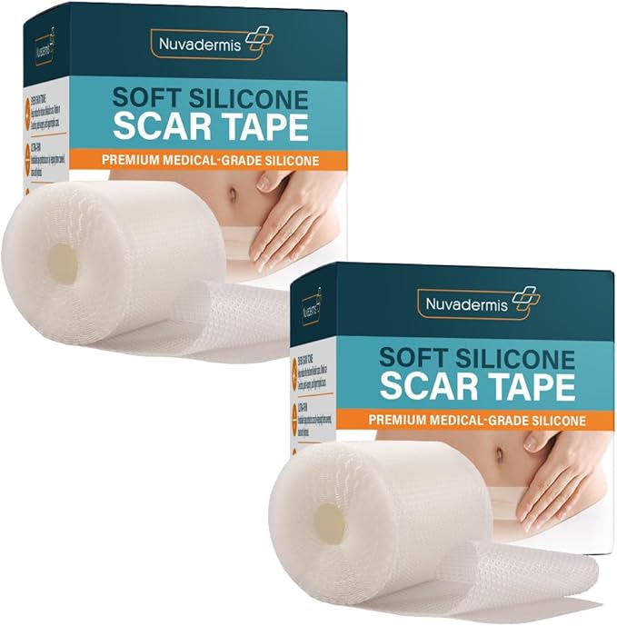 NUVADERMIS Clear Silicone Scar Tape 120" x 1.5" Rolls 2