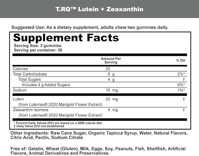 TRQ Lutein + Zeaxanthin Gummy (Dietary 60 Count