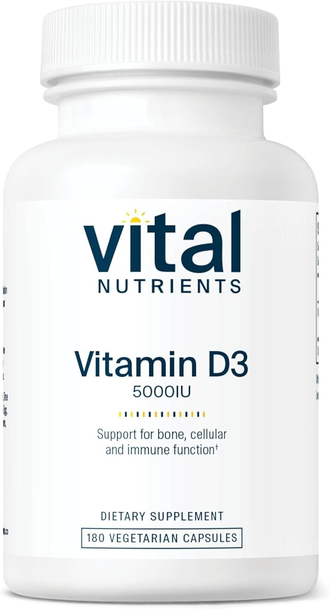 Vital Nutrients Vitamin D 5000 IU D3 Supplement 180 Capsules