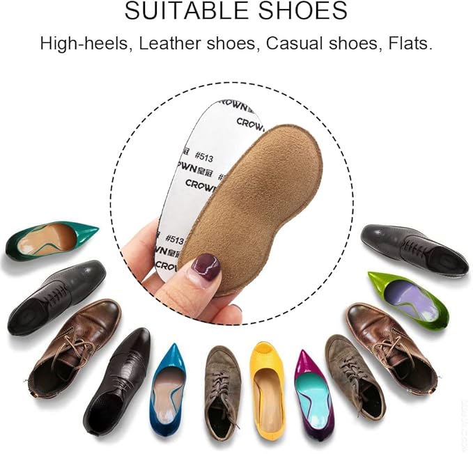 Dr.Foot Heel Grips for Men and 2pairs(Brown)